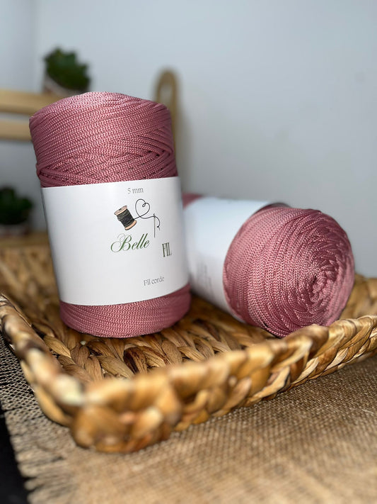 Fil corde rose poudré