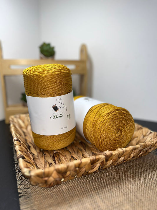 Fil corde jaune moutarde
